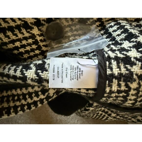 Talbots wool blazer jacket black white houndstooth 12 - Picture 7 of 8